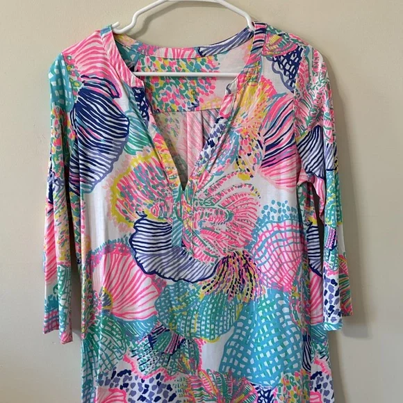 Lilly Pulitzer Ali Dress Roar of the Seas 3/4 Sleeve Casual Dress Size Medium - Picture 3 of 9